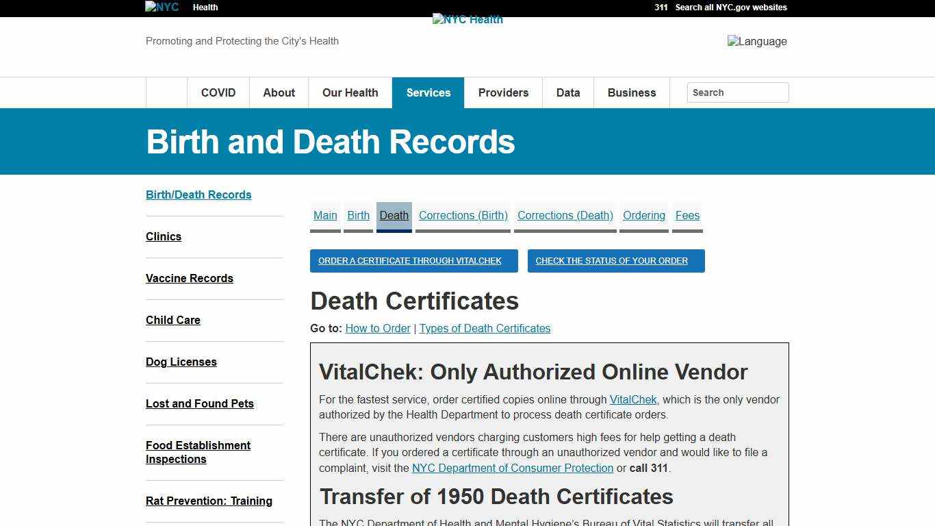 Death Certificates - NYC Health